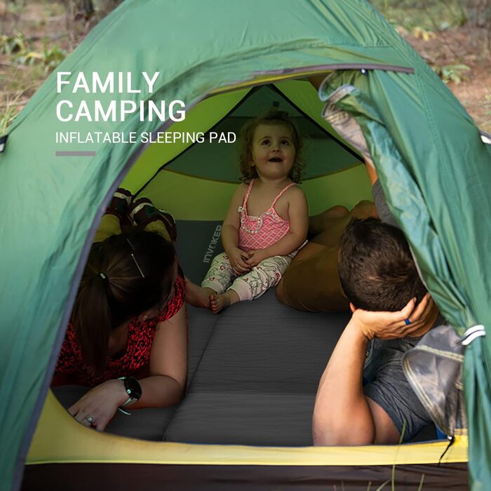 Кемпінговий килимок - 7 см UltraThick Elastic Foam, самонадувний з подушкою. Швидке надування за 25 секунд, сірий колір