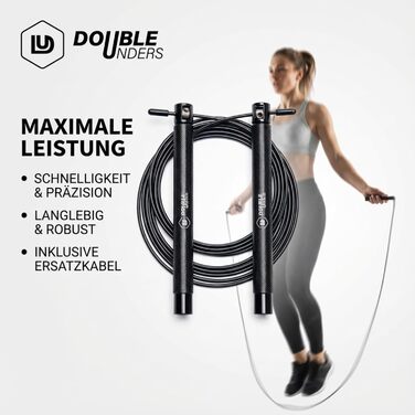 Скакалка Springseil Speed Rope: регульований, для CrossFit, боксу, фітнесу. Металеві ручки, срібно-чорний колір