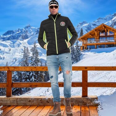 Зимова куртка Nebuus Genius для чоловіків (XL, чорно-лаймова)