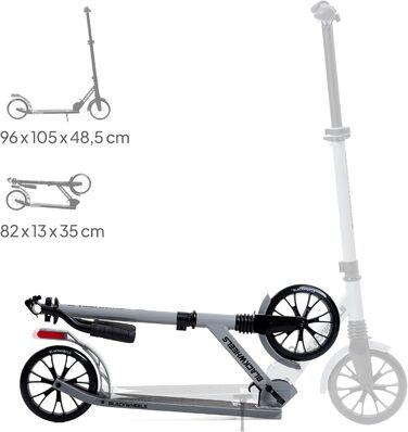 Самокат міський BLACKWHEELS Zoom City-Scooter 200мм, алюмінієвий, складний, з амортизатором, регульований кермо, бежевий