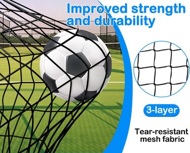 Дитячі ворота для футболу, 2-в-1 Pop-Up ворота, розкладні для саду, з сумкою та 4 кілочками (150x120 см, блакитні)