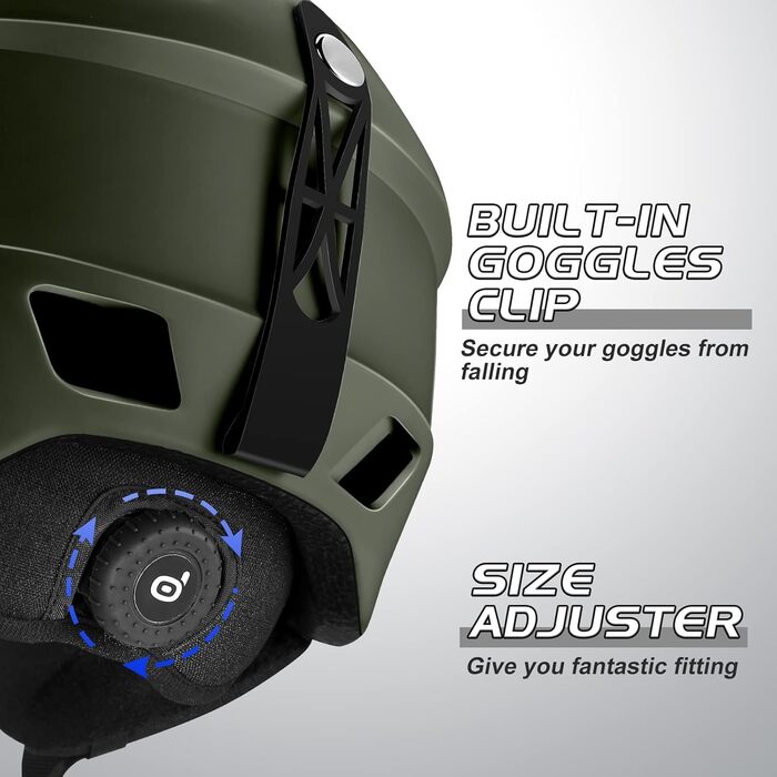 Шолом для гірськолижного спорту та маска Odoland: комплект для жінок та чоловіків, захист UV 400, спортивний стиль, розмір L (59-63 см)