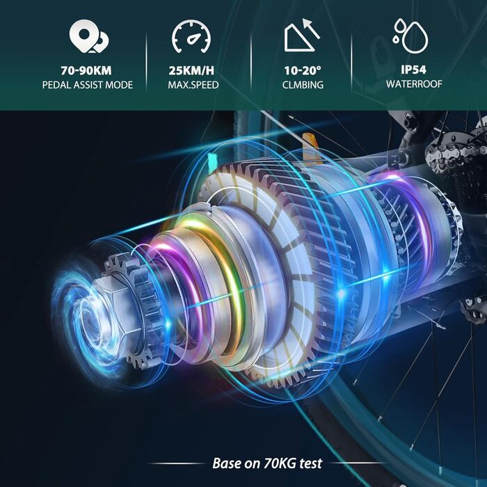 Електровелосипед Bodywel A275 27,5'' 250W/36V 15,6Ah, Bluetooth, гідравлічні гальма, для чоловіків і жінок, запас ходу 70-100 км