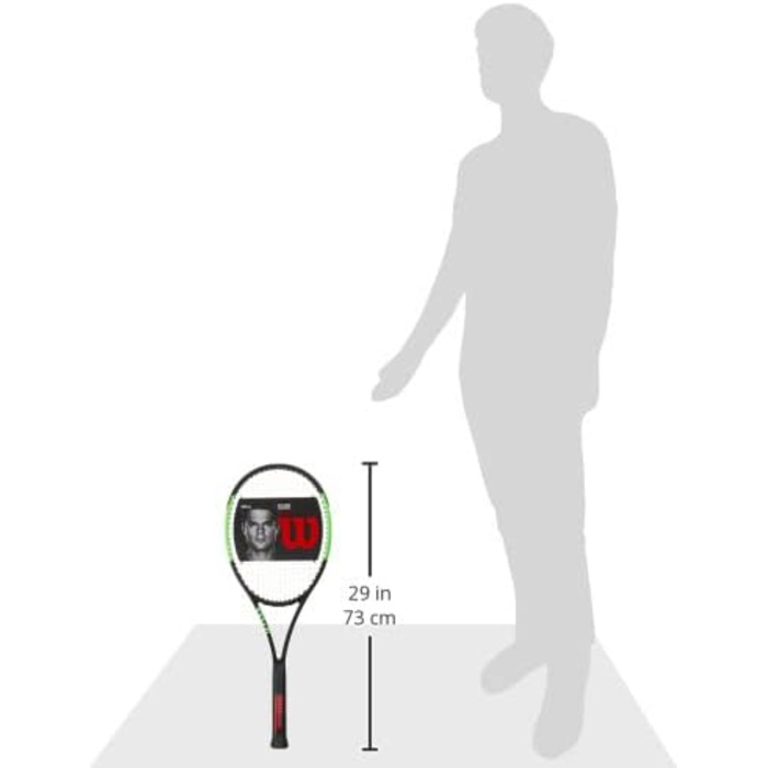 Тенісна ракетка Wilson, розмір ручки 1 (4 1/8''), чорна/зелена