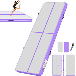 Надувний килимок для гімнастики BPB з електричним насосом. 10ft (300x100x10cm) - тренажер для акробатики, дому, спортзалу, йоги, пляжу та інших видів спорту