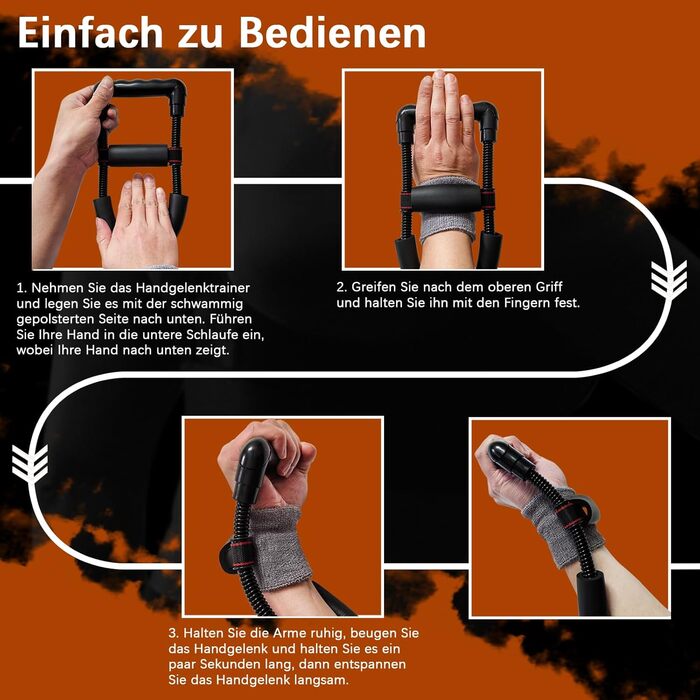 Тренування кисті рук Homkuo: набір для зміцнення м'язів, кисті та зап'ястя з масажним м'ячем. Ідеально для альпінізму, зняття стресу та реабілітації.