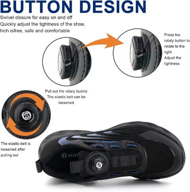 Чоловічі кросівки Hitmars для бігу та занять спортом. Зручні, з повітряною подушкою, антиковзаючі. Розміри EU 39-47. Колір: чорний/синій.