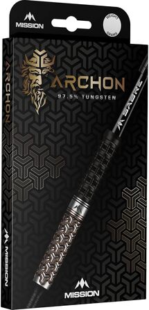 Дротики для дартсу Mission Archon чорні та бронзові, 18 г, 97,5% вольфраму, м'який наконечник