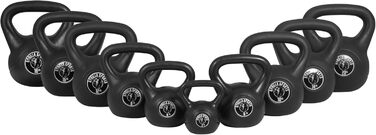 Кетлбел GORILLA SPORTS з пластика, 2-20 кг, одинично або комплект, з/без підставки – гиря для фітнесу