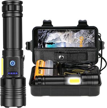 Ліхтар LED 20000 Люмен, USB-C, XHP77.2, Zoom, IPX67, 7 режимів, для кемпінгу та надзвичайних ситуацій