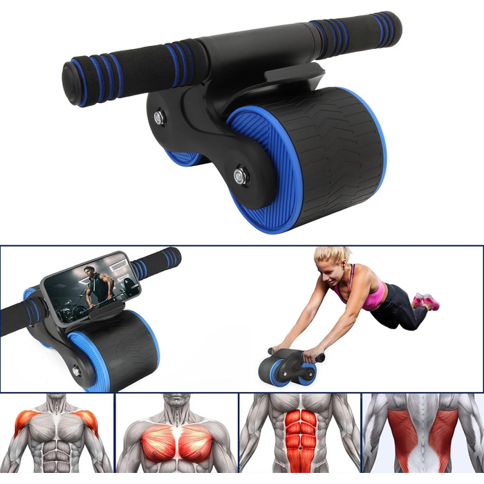 Ролер для пресу DROMEDARY з підставкою для телефону та пружиною для повернення, тренажер для пресу та фітнесу