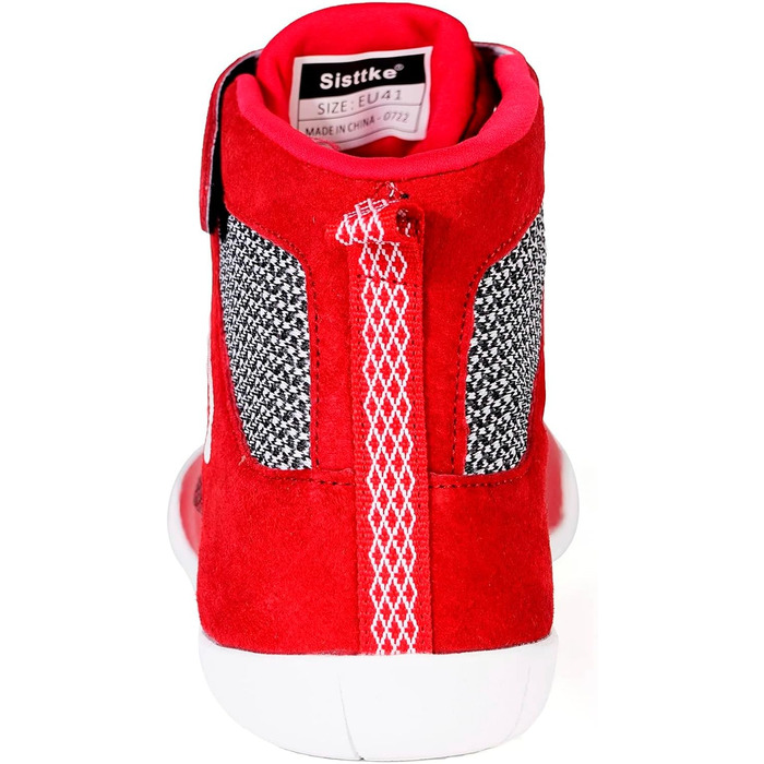 Черевики для боротьби, боксерські, фітнес- та вантажні черевики для пауерліфтингу з плоскою підошвою (43 EU, Червоні, однотонні)