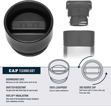 Термос YETI Rambler з кришкою Hotshot, 532 мл, бірюзовий