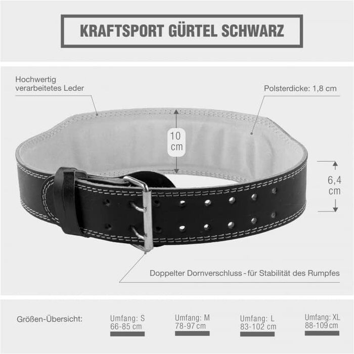 Шкіряний пояс для важкої атлетики GORILLA SPORTS з пряжкою, 16 отворів, м’який, розміри S/M/L/XL – для пауерліфтингу, тренувань, підняття ваги