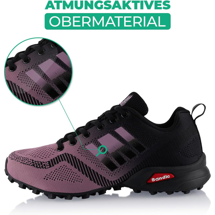 Трекінгові черевики для жінок та чоловіків, дихаючі, для трекінгу та трейлраннінгу, розмір 39 EU, фіолетово-чорні