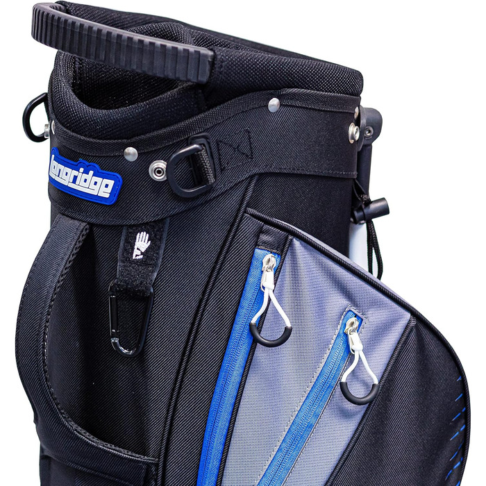 Сумка для гольфу Longridge Super Lite з 8-камерною підсіткою (Чорний/Королівський синій)