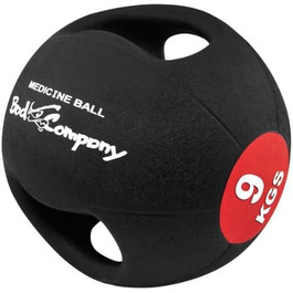 Медичний м'яч Bad Company Pro Grip з подвійною ручкою, 9 кг – фітнес-м'яч для тренувань, індивідуально або в наборі