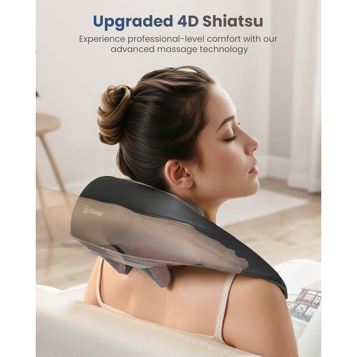 COMFIER 4D Шиацу масажер для шиї та плечей з підігрівом, бездротовий масажер для спини, шиї та плечей, для зняття болю в шиї, плечах і ногах, подарунок
