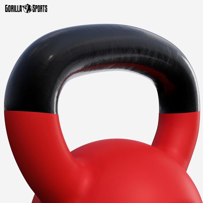 Гиря GORILLA SPORTS 6 кг – чавунна з вініловим покриттям для фітнесу та силових тренувань