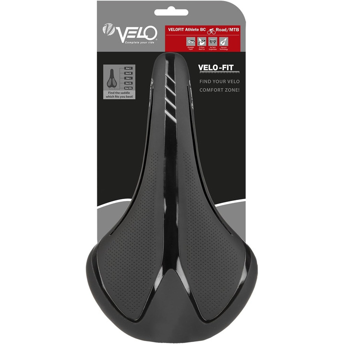 Велосипедне сідло Velo Fit Athlete BC чорне для спорту та міста