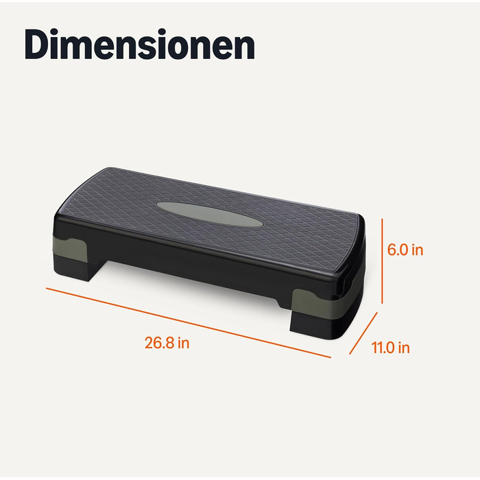 Степ-платформа Amazon Basics для дому, регульована, 68.58 см, чорно-сіра