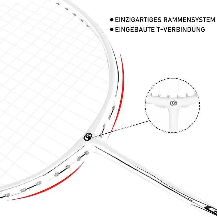 Набір для бадмінтону OGEENIER: 2 ракетки, 2 обмотки, 2 волани, 1 ракетка з сумкою (3 1/4 дюйми)