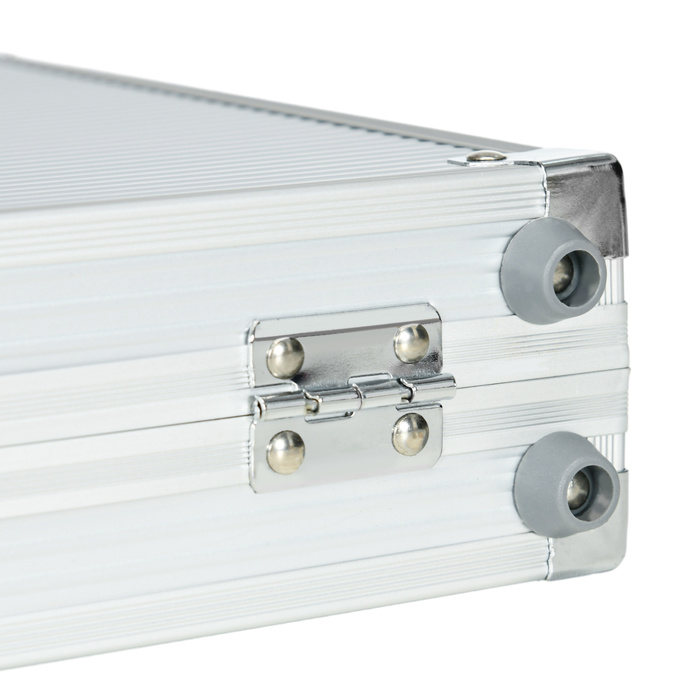 Набір для покеру SportNOW Casinozubehör з фішками та кейсом для фішок, включаючи підкладку, 500 фішок, комплект для 9-10 гравців, срібний