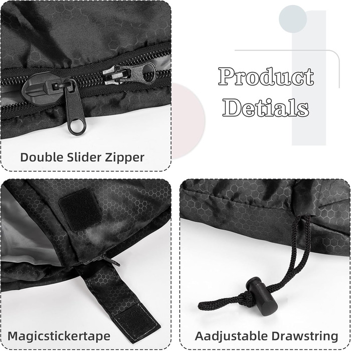 Спальний мішок 3-4 сезони для кемпінгу та відпочинку на природі. Теплий, водонепроникний, легкий спальник для дорослих та дітей. Чорний колір.