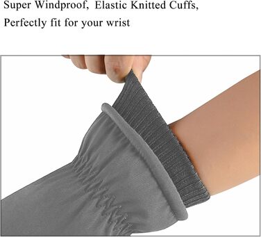 Чоловічі зимові рукавички KXF, шкіряні, з флісовою підкладкою, теплі, вітронепроникні, для їзди на велосипеді, водіння, бігу, кемпінгу та походів (Сірий)