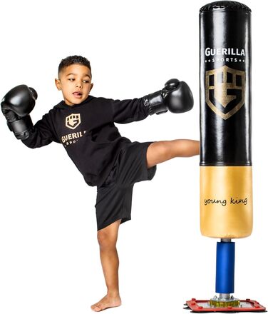 Дитяча боксерська груша Guerilla Sports 'Young King' на стійці для боксу та MMA, міцний стоячий мішок для тренувань, для дітей 4-13 років