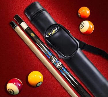 Професійний бильярдний кий Billard-Queuestab S8 з кейсом, наконечник 13 мм, 147,3 см, канадський клен, аксесуари, вага 18,19,20,21,22 г (на вибір), блакитний, чорний, червоний, сірий, зелений
