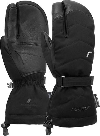 Жіночі лижні рукавички Reusch Nadia R-Tex Xt, пухова ізоляція, водонепроникна мембрана, дуже теплі, трипалі, чорні, розмір 8.5