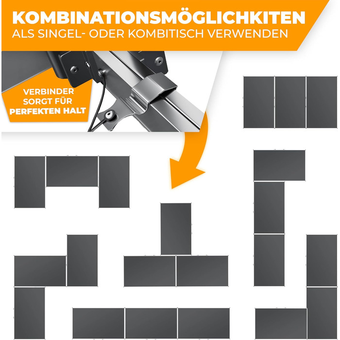 KESSER® Багатофункціональний стіл Profi 3 в 1, 100x60 см, антрацит - розкладний стіл для дому, ярмарку, кемпінгу, витримує 90 кг