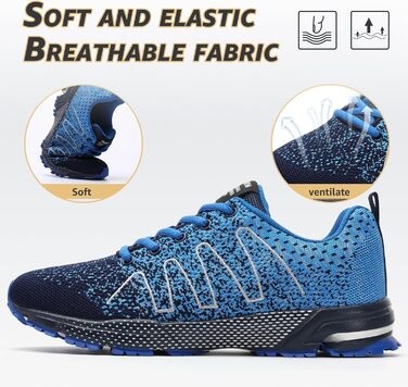 Чоловічі кросівки ASHION: дихаючі, легкі, для бігу та повсякденного носіння, розмір 43 EU, блакитні