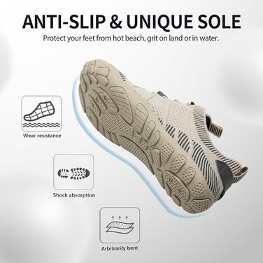 Взуття для бігу та пляжу IceUnicorn Zehenschuhe (37 EU, бежеве) - унісекс, широка модель для трейлраннінгу, аквашузи