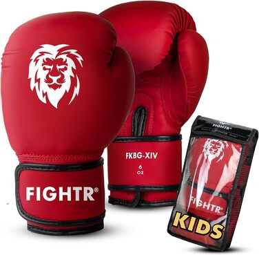 Боксерські рукавички для дітей FIGHTR® 04/06 oz з мішком для перенесення | для боксу, MMA, муай-тай, кікбоксингу та єдиноборств | червоні