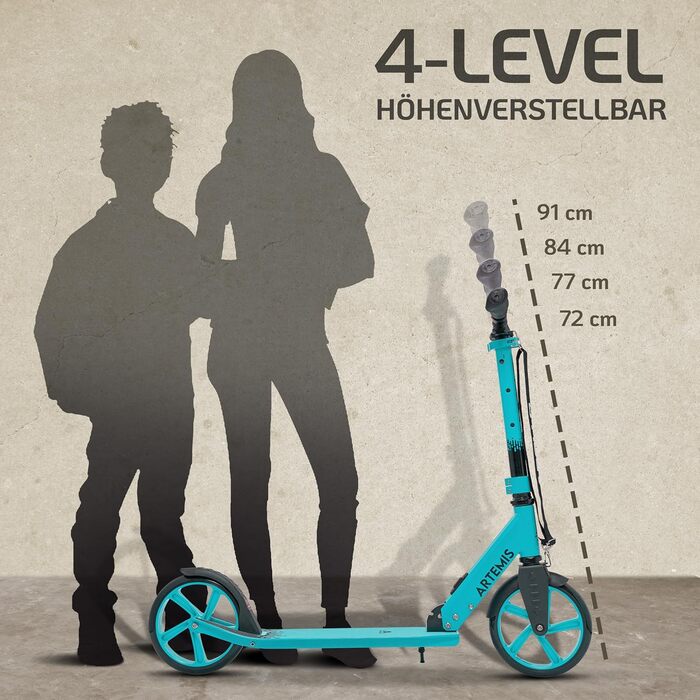 Самокат Apollo Artemis City Roller для дітей, підлітків і дорослих, з великими колесами, регульована висота, складаний, для міста, від 6 років