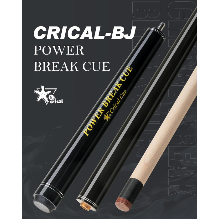 Професійна кий для більярду/пулу Crival Heavy Hitter Jump-Break-Queue, 3-х частин, 137.2 см, з клена, чорного кольору
