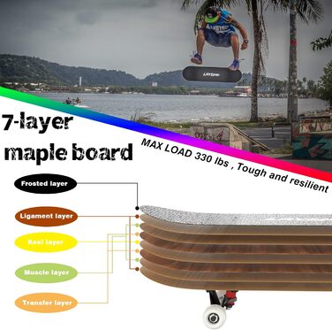 Скейтборд LAYENNE 31x8 дюймів, 7 шарів клену, ABEC-11, для дорослих, дітей, початківців, зелений