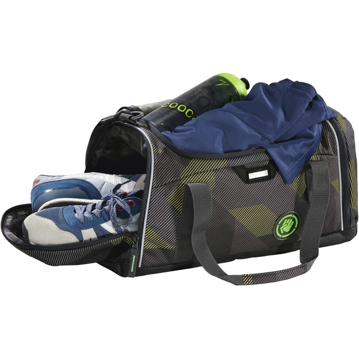 Сумка спортивна Coocazoo SporterPorter, 20 л, з відділенням для вологого одягу, боковою кишенею, відсіком для взуття, знімним регульованим плечовим ременем, для школи від 5 класу, сіра (Polygon Bricks Grey)
