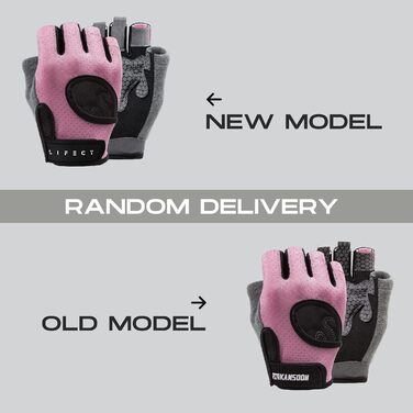 Тренувальні рукавички LIFECT без пальців для важкої атлетики з підтримкою зап'ястя, для пауерліфтингу, кросфіту, чоловічі та жіночі, рожеві, розмір S