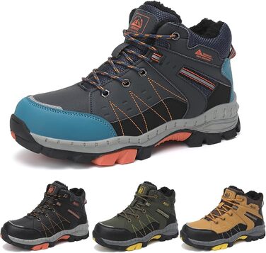 Зимові чоботи ASTERO для хлопчиків 31-38, снігоступи для дітей з шипами, унісекс туристичні чоботи, утеплені, нековзні, блакитні, 36 EU