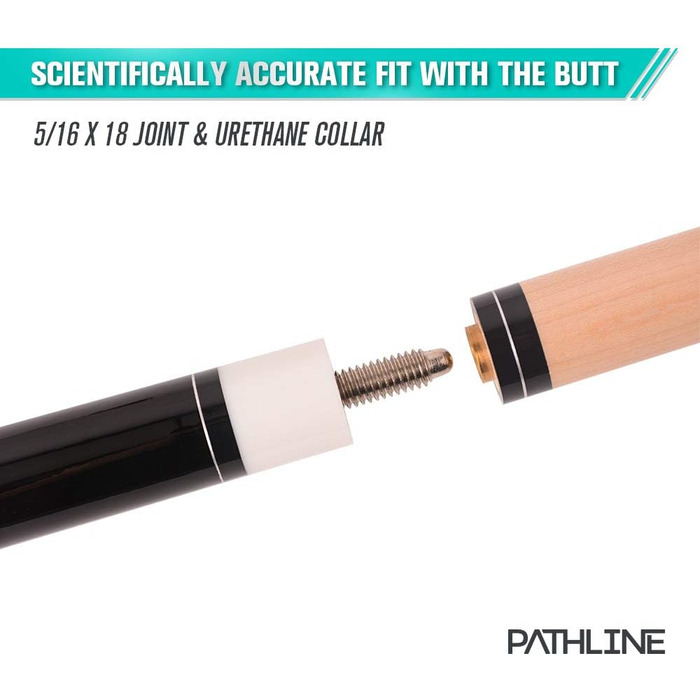 Більярдний кий Pathline Billardqueue-Set, 147,3 см, канадський клен, набір з чотирма киями та кейсом (510 г, 538 г, 567 г, 595 г), колір зелений