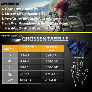 Велосипедні рукавички BIKINGMOREOK для чоловіків та жінок, дихаючі, MTB, mountainbike, унісекс (синій, S)