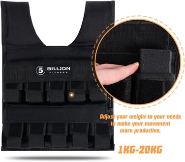 Утяжелитель 5BILLION FITNESS Monstervest (1-20 кг) для силових тренувань, чорний