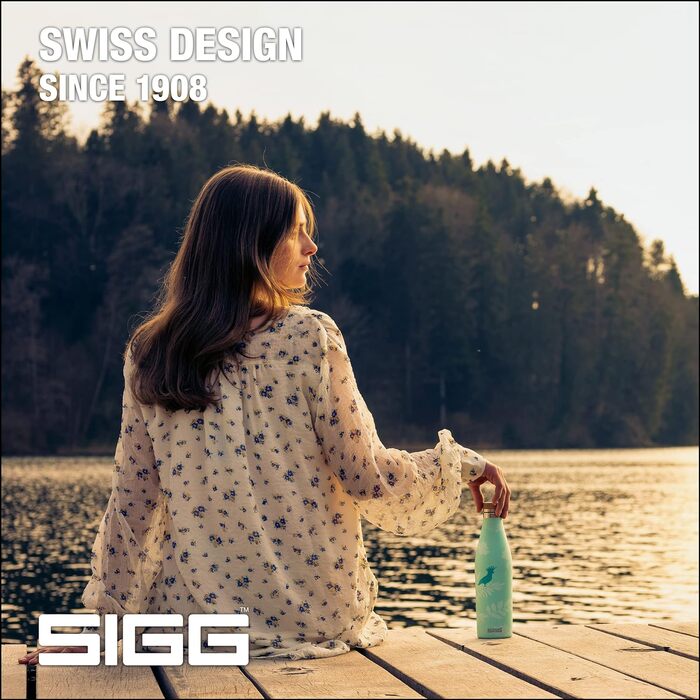 Термос-бутилка SIGG Meridian 0,5 л Sumatra Birds, нержавійка, бамбукова кришка, ізольована, без BPA, герметична