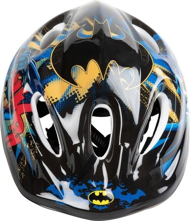 Дитячий велосипедний шолом TataWay Batman, регульований 52-56 см, пластиковий, чорний, супергеройський дизайн, для дітей до 10 років