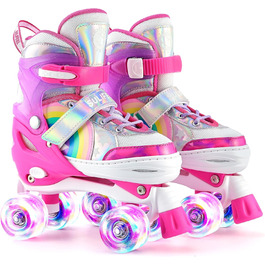 Роликові ковзани SULIFEEL Rainbow Unicorn для дітей з підсвічуванням, розмір S (28-31 EU)