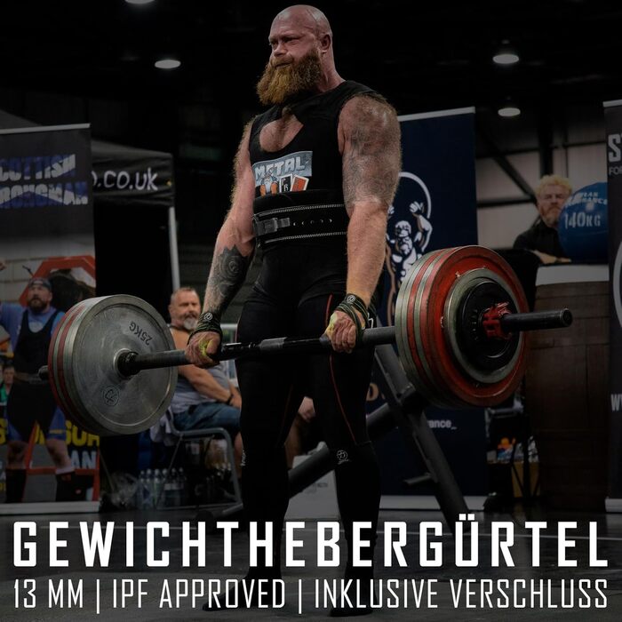 Пояс для пауерліфтингу Strength Shop 13мм з важільною пряжкою, IPF сертифікований, сталевий замок, чорний-білий, для підтримки спини й хребта, міцний шкіряний ремінь для тренувань