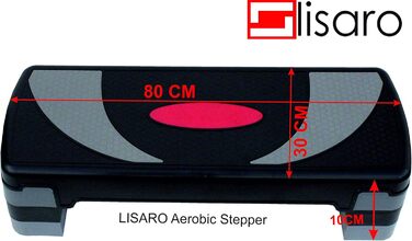 Аеробний степпер Lisaro для фітнесу, нековзкий, регульований, платформа 80x30 см для домашніх і студійних тренувань